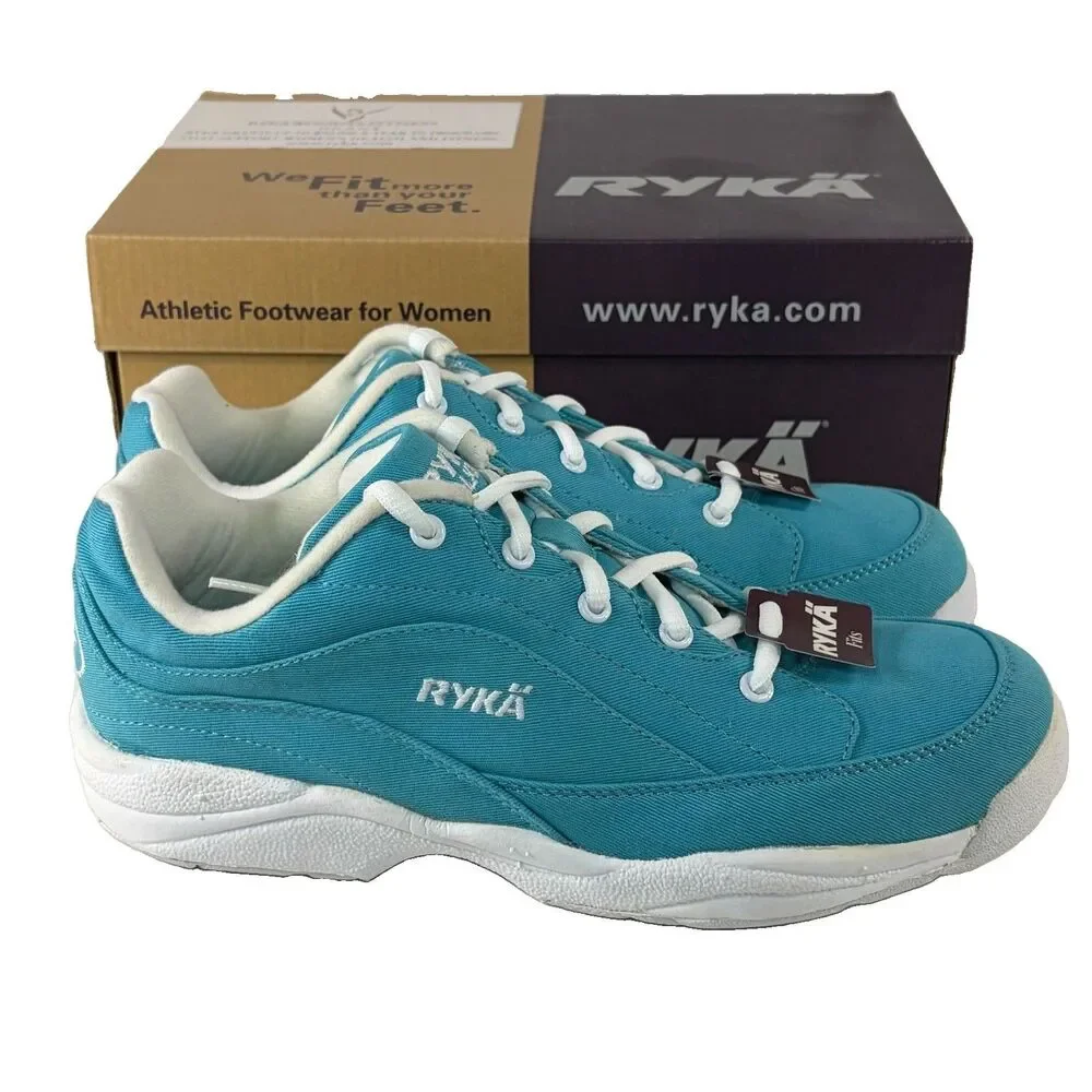Ryka Catalyst Canvas Blue Women 8W Sneakers Walking Shoes Nitacel NIB Support